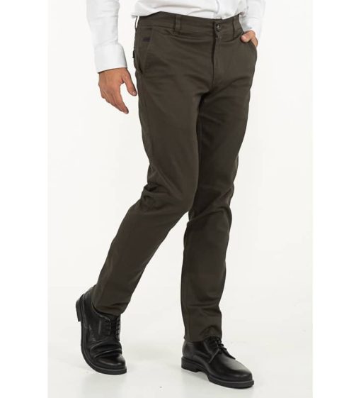 Chinos παντελόνι με ανάγλυφη πλέξη 1050 Khaki (3)