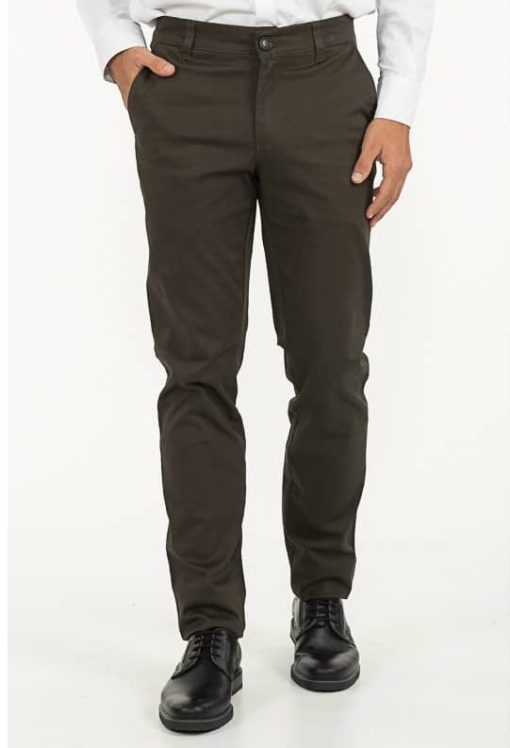 Chinos παντελόνι με ανάγλυφη πλέξη 1050 Khaki (4)