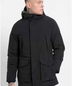 Parka μπουφάν με αποσπώμενη κουκούλα FBM008 046 01 Black