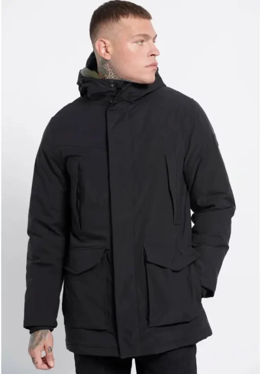 Parka μπουφάν με αποσπώμενη κουκούλα FBM008 046 01 Black