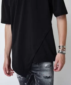 T shirt Asymmetric Line 3506 Black (2)