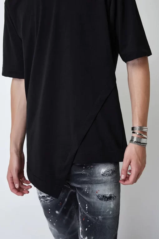 T shirt Asymmetric Line 3506 Black (2)