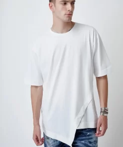 T shirt Asymmetric Line 3506 White