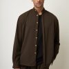 oversize πουκάμισο με μάο γιακά 9030 Khaki (3)