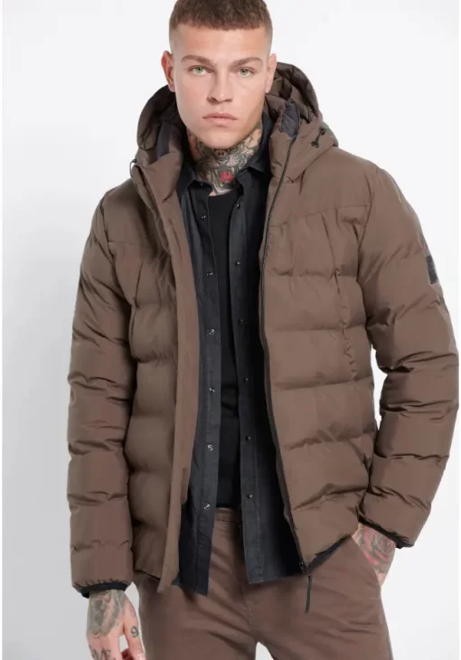 puffer μπουφάν με επένδυση FBM008 038 01 Olive Brown