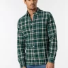 Flannel καρό πουκάμισο με τσέπη 10051506 Green