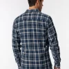 Flannel καρό πουκάμισο με τσέπη 10051506 Navy (2)