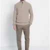 Slim fit πλεκτή μπλούζα wool blend MRM008 243 09 Mocca Mel (2)