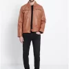 Ανδρικό δερμάτινο jacket (Sheepskin) MRM008 260 01 Brown (2)