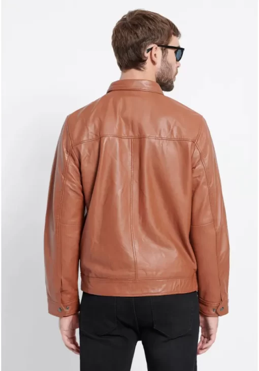 Ανδρικό δερμάτινο jacket (Sheepskin) MRM008 260 01 Brown (4)