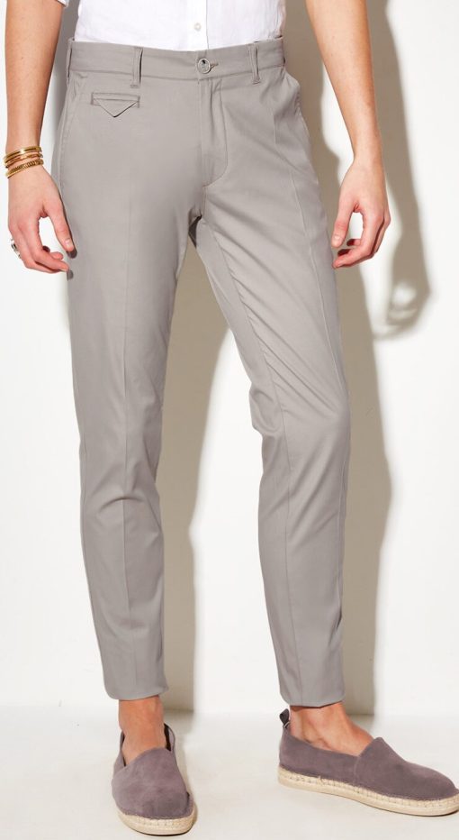 chinos παντελόνι με ανάγλυφη πλέξη 600903 Grey.