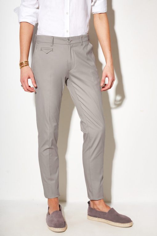 chinos παντελόνι με ανάγλυφη πλέξη 600903 Grey