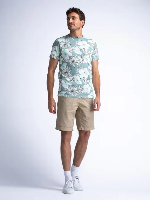 t shirt floral Tsr6555179 Aqua Grey