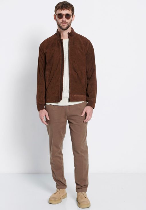 Ανδρικό δερμάτινο suede jacket MRM008 261 01 Brown (2)