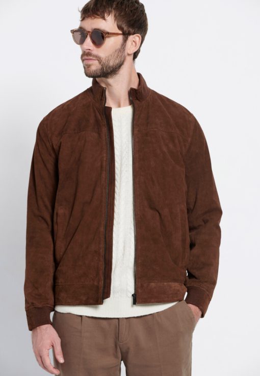 Ανδρικό δερμάτινο suede jacket MRM008 261 01 Brown (4)