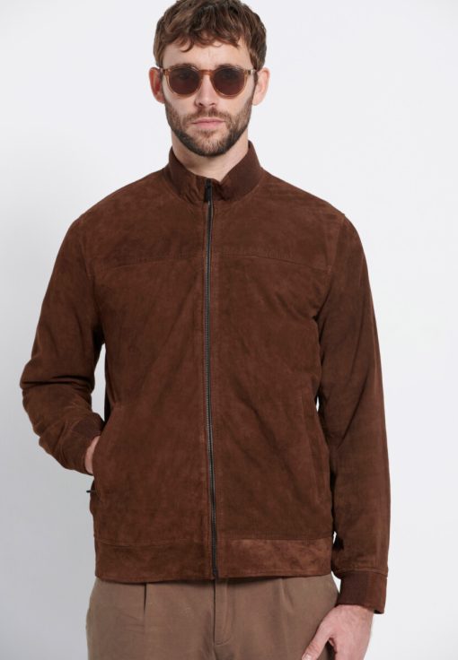 Ανδρικό δερμάτινο suede jacket MRM008 261 01 Brown