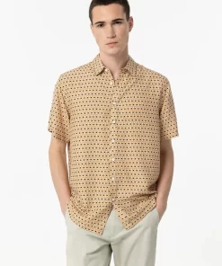 πουκάμισο με μοτίβο 10053811101 Beige (4)
