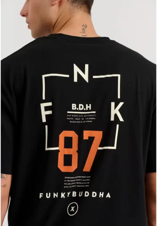 Relaxed fit t shirt με text artwork τύπωμα στην πλάτη FBM009 052 04 Black