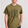 T shirt με botanic frame τύπωμα FBM009 065 04 Khaki