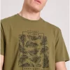 T shirt με botanic frame τύπωμα FBM009 065 04 Khaki (2)