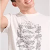 T shirt με botanic frame τύπωμα FBM009 065 04 Off White (2)