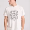 T shirt με botanic frame τύπωμα FBM009 065 04 Off White