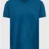 T shirt με λαιμό henley και raw cuts FBM009 004 04 Deep Teal