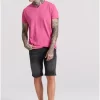 T shirt με λαιμό henley και raw cuts FBM009 004 04 Rose (2)