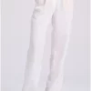 Wide leg linen blend παντελόνα με μονή πιέτα FBL009 106 02 Off White