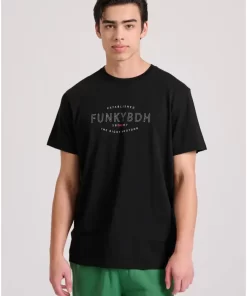 t shirt με Funky Buddha τύπωμα FBM009 094 04 Black