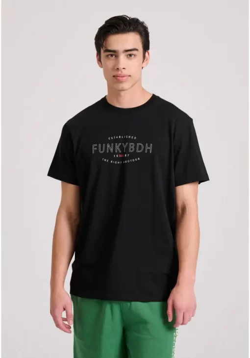 t shirt με Funky Buddha τύπωμα FBM009 094 04 Black