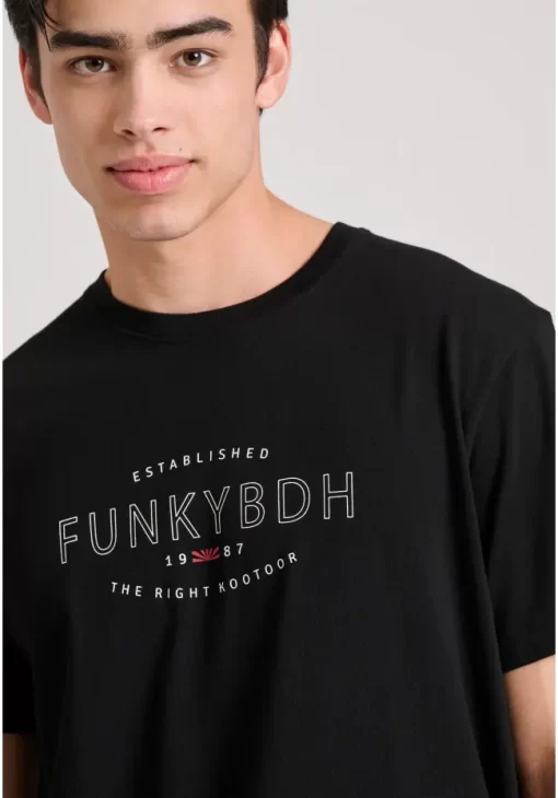 t shirt με Funky Buddha τύπωμα FBM009 094 04 Black (3)