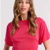 t shirt με δέσιμο στην πλάτη FBL009 174 04 Bright Rose (3)