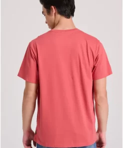 T shirt με embossed τύπωμα στο στήθος FBM009 026 04 Earth Red (4)