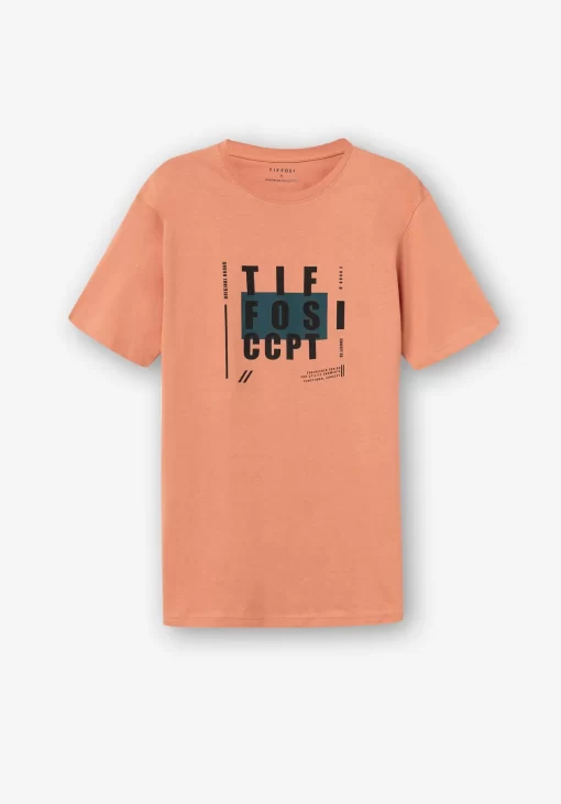 t shirt με στάμπα 10054348414 D.K Orange (4)