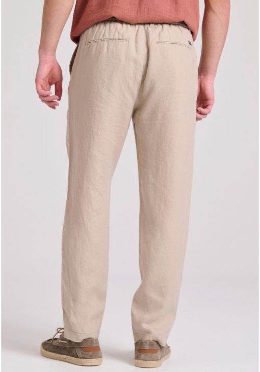 λινό casual chino παντελόνι FBM009 011 02 Beige