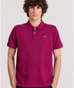 μπλούζα polo από βαμβάκι πικέ FBM009 001 11 Magenta Purple