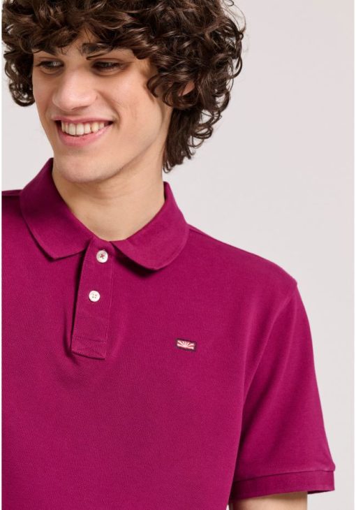 μπλούζα polo από βαμβάκι πικέ FBM009 001 11 Magenta Purple (2)