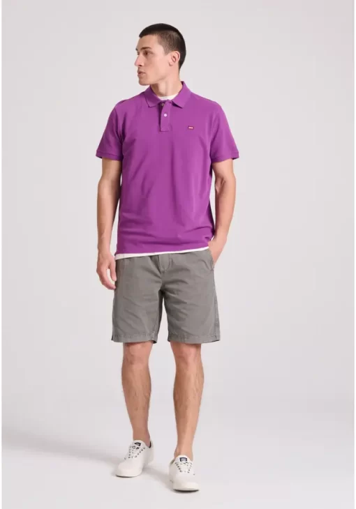 μπλούζα polo από βαμβάκι πικέ FBM009 001 11 Sunset Purple (2)