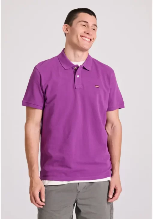 μπλούζα polo από βαμβάκι πικέ FBM009 001 11 Sunset Purple (3)