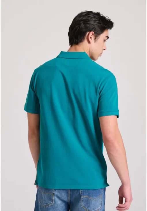 μπλούζα polo από βαμβάκι πικέ FBM009 001 11 Teal (4)