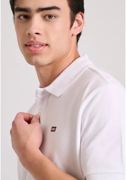 μπλούζα polo από βαμβάκι πικέ FBM009 001 11 White (2)