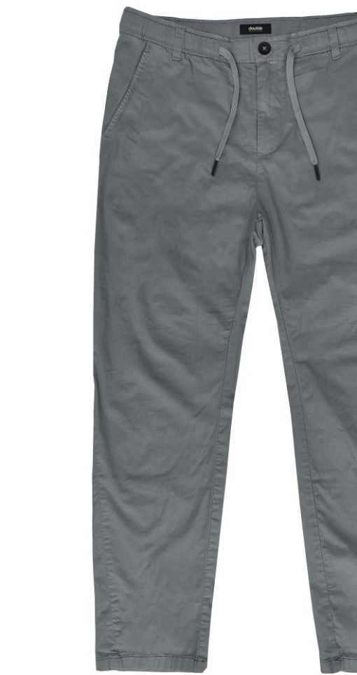 Garment dyed chino παντελόνι με κορδόνι στη μέση CP 418 Grey (4)