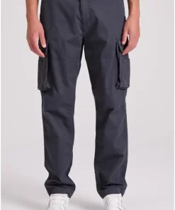Loose tapered fit cargo παντελόνι σε ζακάρ ύφανση FBM009 037 02 Anthracite