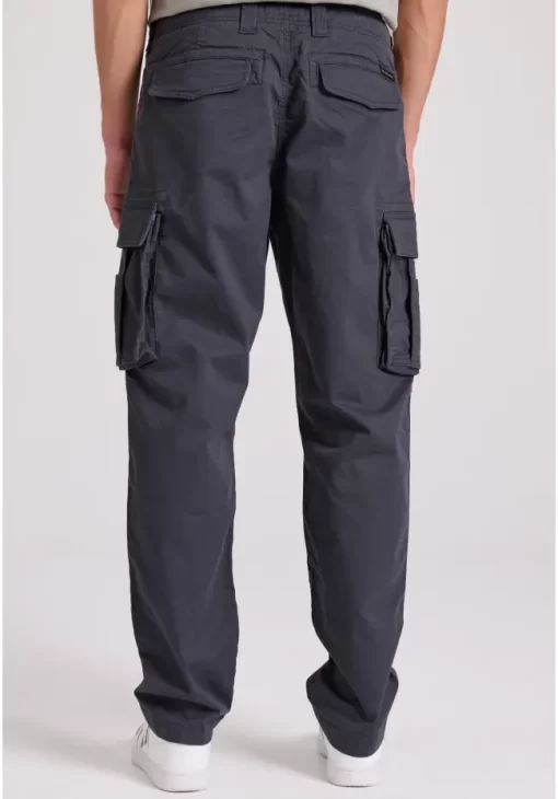 Loose tapered fit cargo παντελόνι σε ζακάρ ύφανση FBM009 037 02 Anthracite (3)