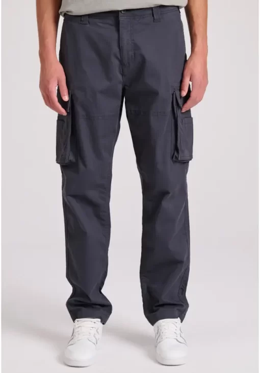 Loose tapered fit cargo παντελόνι σε ζακάρ ύφανση FBM009 037 02 Anthracite