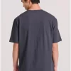 Relaxed fit linen blend μονόχρωμο t shirt FBM009 083 04 Anthracite (3)