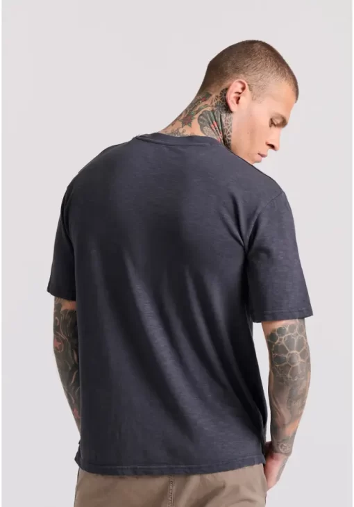 Relaxed fit t shirt με τσέπη στο στήθος FBM009 009 04 Anthracite (4)