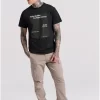 T shirt με minimal branded τύπωμα FBM009 311 04 Black (2)