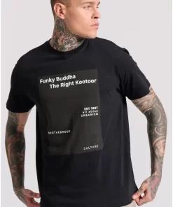 T shirt με minimal branded τύπωμα FBM009 311 04 Black